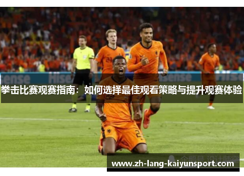 拳击比赛观赛指南：如何选择最佳观看策略与提升观赛体验